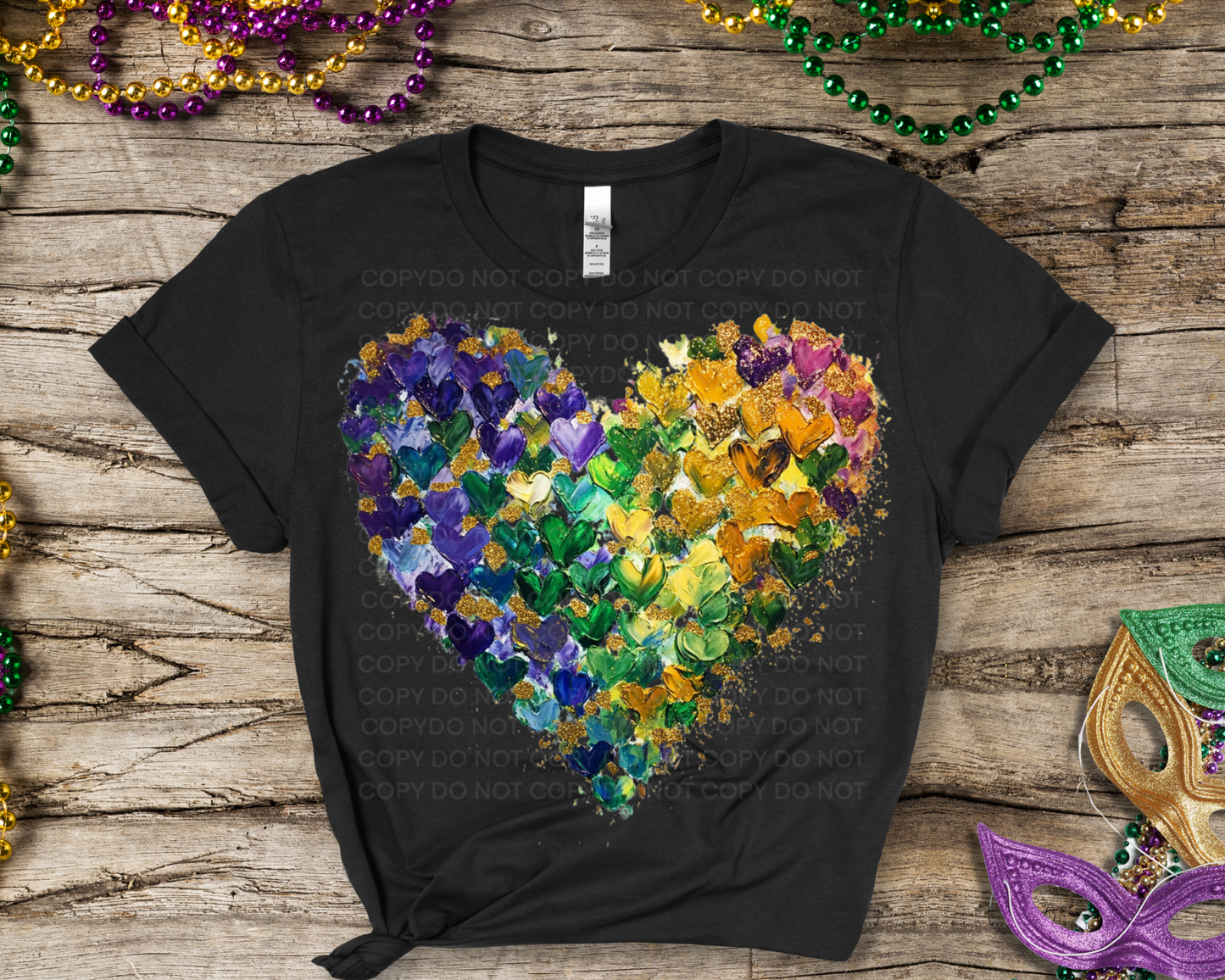 Mardi Gras Ombre Heart