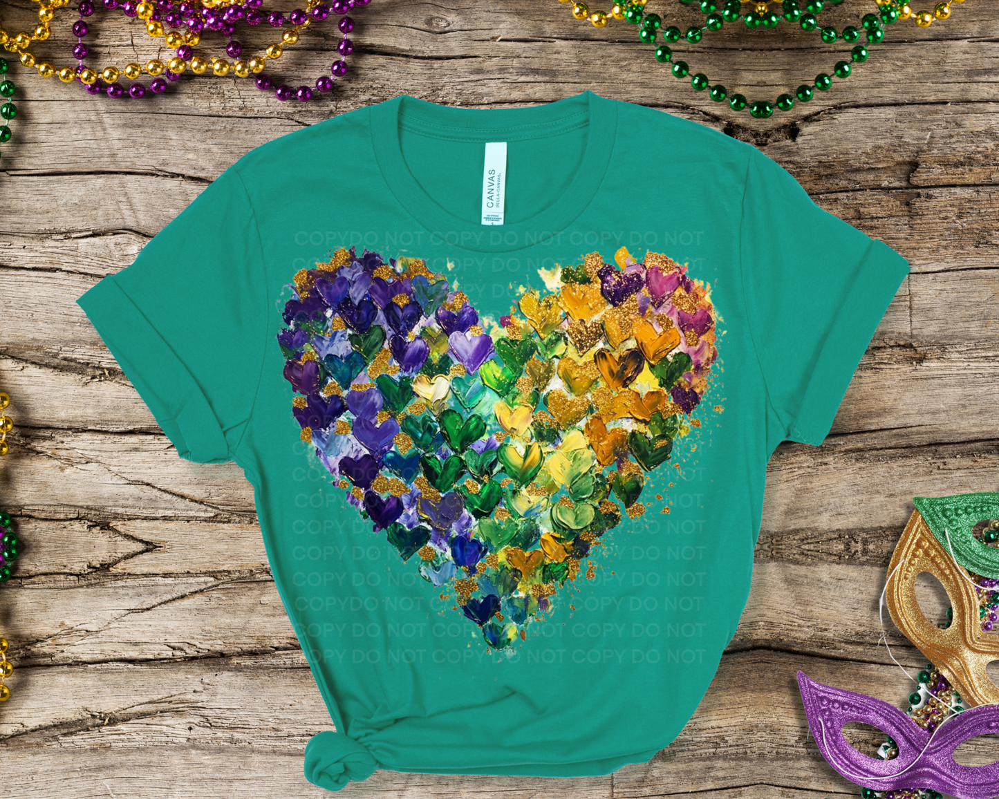 Mardi Gras Ombre Heart