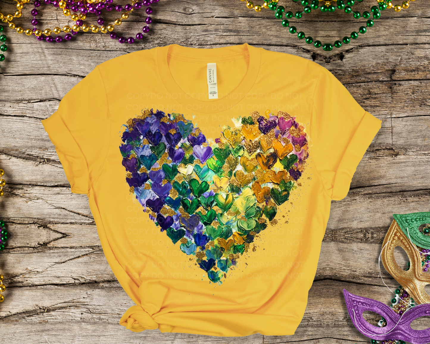 Mardi Gras Ombre Heart