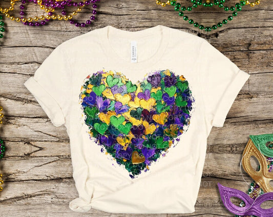 Mardi Gras Ombre Heart